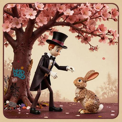 Art Nouveau Stop-Motion Magician Scene