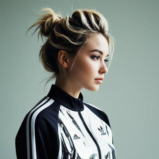 Fashion Model with Root Smudge Hairstyle in Sportswear Fashion Model with Root Smudge Hairstyle in Sportswear