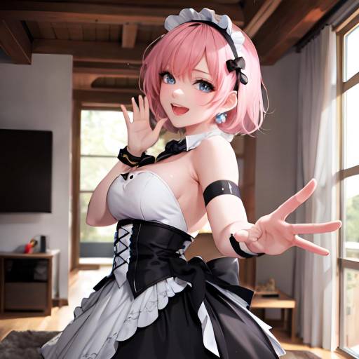 Dynamic Anime Maid in High-Res Detail