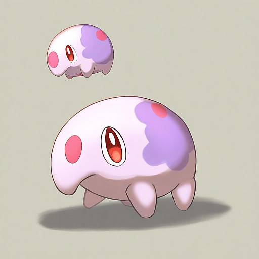 Illustration of Munna, pokemon in the style of Umiroku