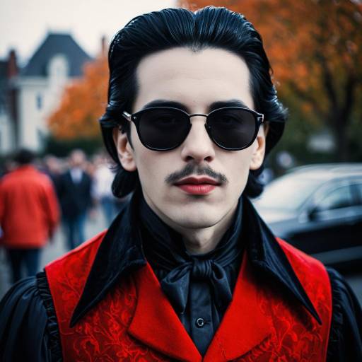 Man in Dracula Costume with Sunglasses