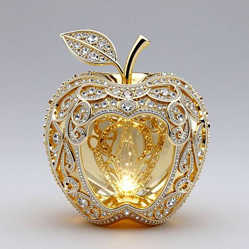 Bejeweled Golden Glass Apple