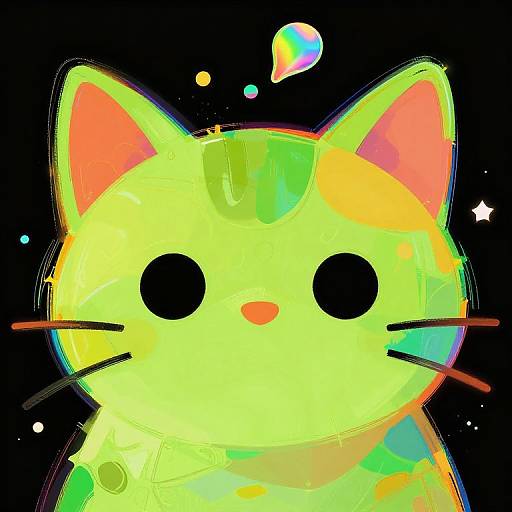 Abstract Pop Art Cat Face