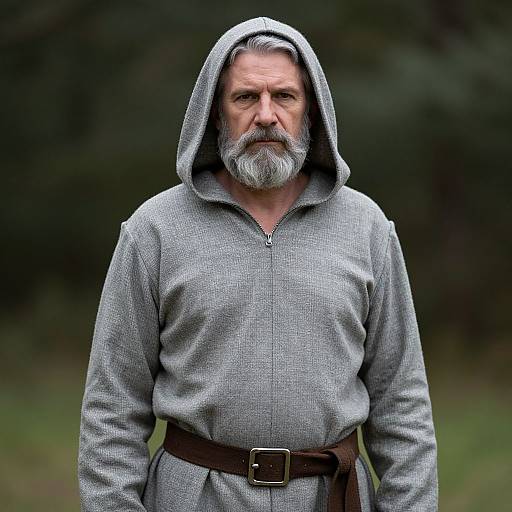 Realistic Old Boy in Hooded Costume