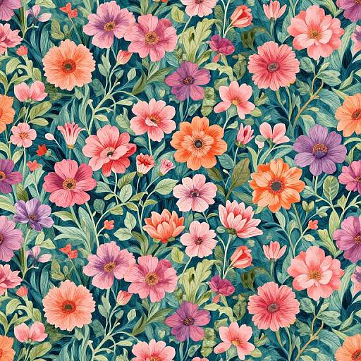 Vibrant Intricate Floral Wallpaper