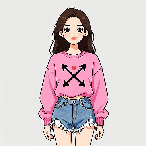 Smiling Woman in Casual Streetwear