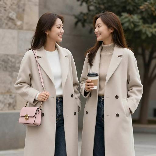 Joyful Encounter of Two Friends Outdoors