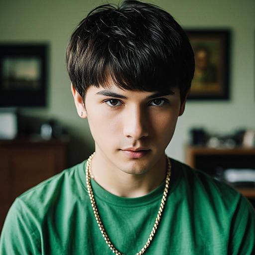 Realistic Portrait of a Boy with Jewelry
