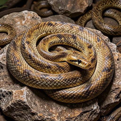 Epic Realistic Giant Snake on Rocks