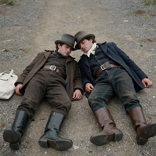 Men in Gritty Style on Gravel