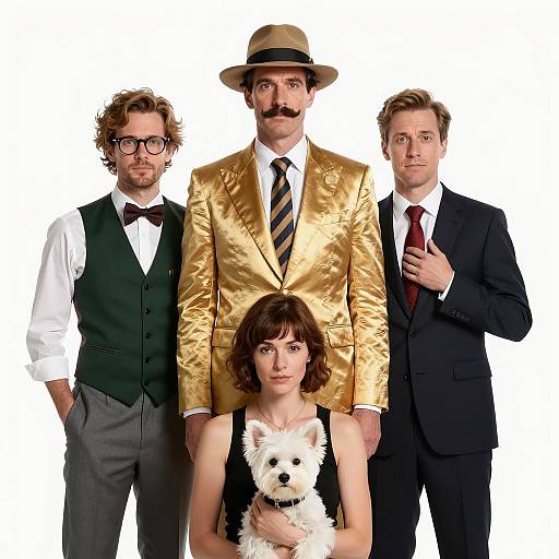 Stylish Group Portrait with a Dog