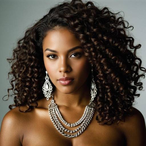 Elegant African American Woman with Jewelry