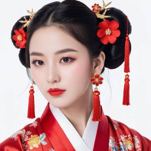 Elegant Asian Girl in Hanfu Jewelry