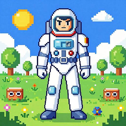 8-Bit Futuristic Pilot Landscape