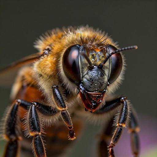 Extreme Close-Up of Bumblebee Face
