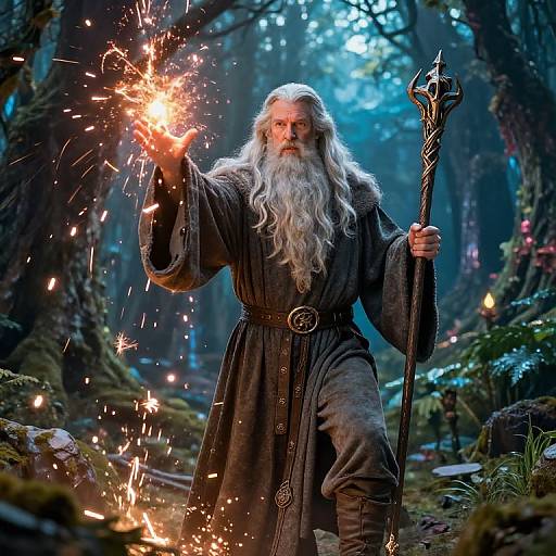 Gandalf Casting Powerful Spell