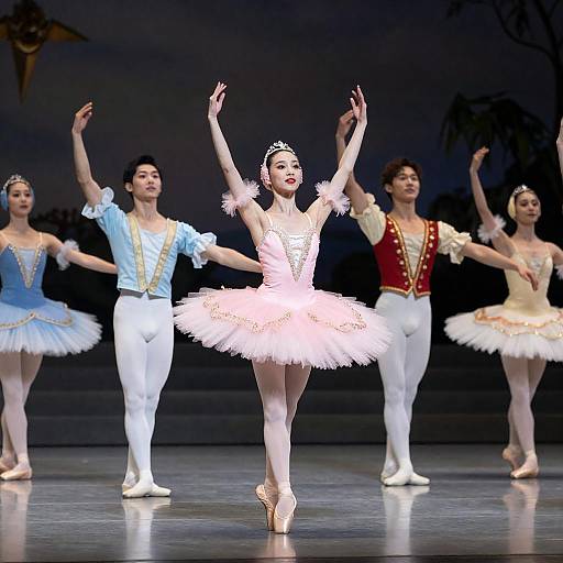 Dynamic Ballet Performance with Colorful Dancers