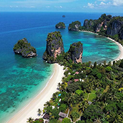 Surreal Aerial Tropical Island Landscape