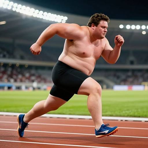 Powerful Athlete Sprinting Mid-Action