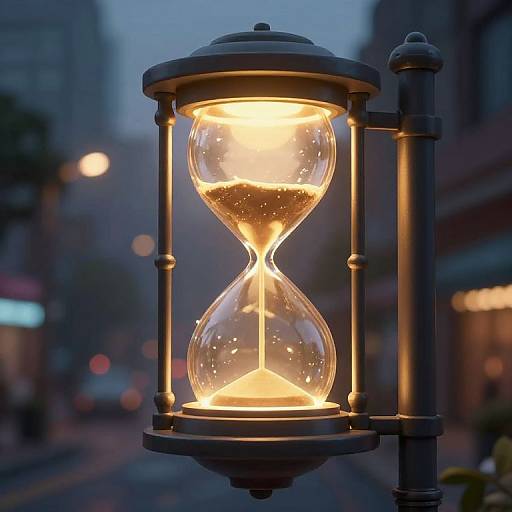 Cyberpunk Hourglass Streetlamp Glow