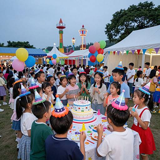 Joyful Kids Birthday Party Scene