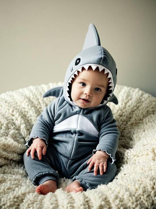 Adorable Baby in Shark Costume Portrait