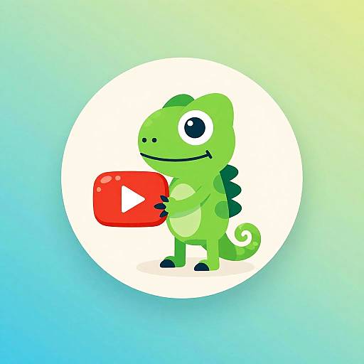 Energetic Green Chameleon YouTube Logo