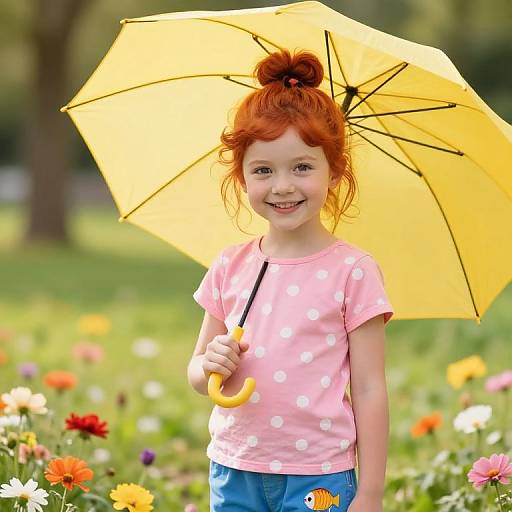 Cheerful Girl in Sunny Park