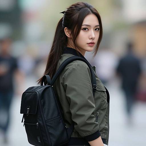 Realistic Cyberpunk Female Portrait