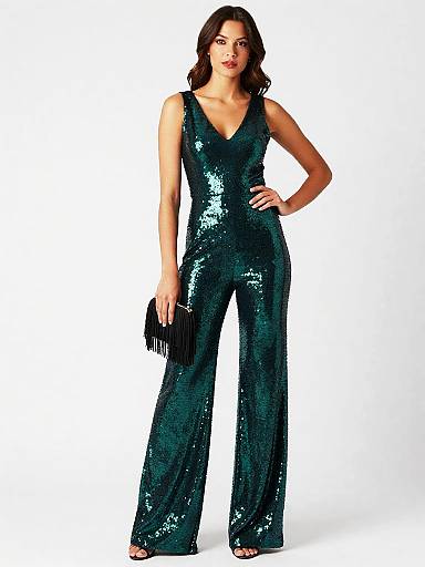 Emerald Sequin Jumpsuit Catalog Shot
