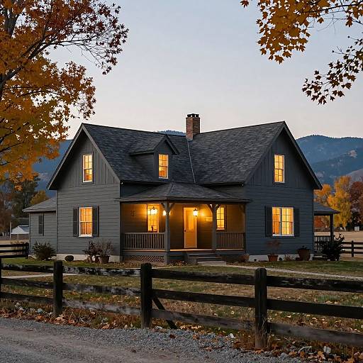 Cozy Dark Gray Ranch House Scene