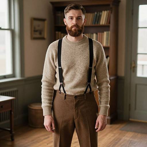 Cozy Rustic Man in Warm Interior
