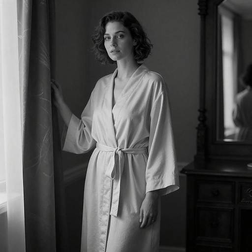 Woman in Dimly Lit Interior