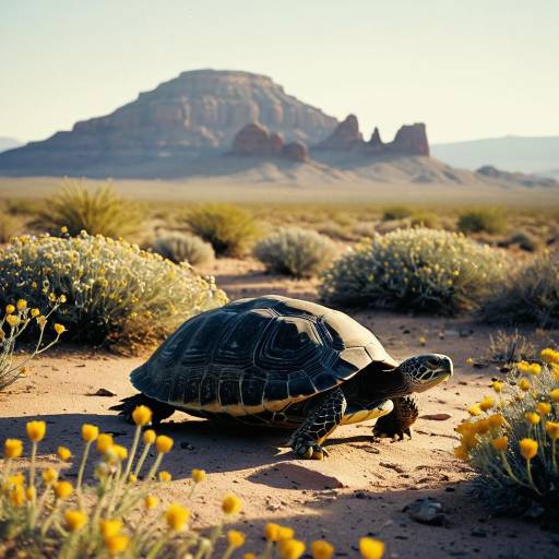 Meditating Turtle: Serene Desert Scene Meditating Turtle: Serene Desert Scene