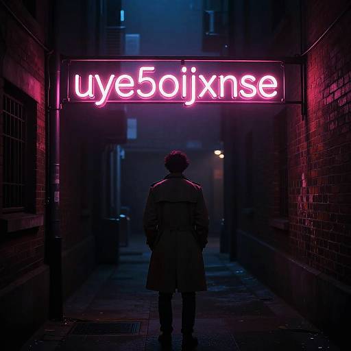 Moody Neon Sign in Urban Noir