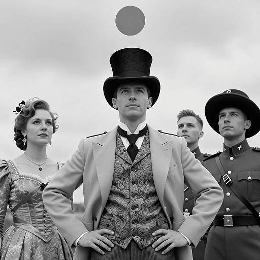 Vintage Portrait of Four Unique Characters