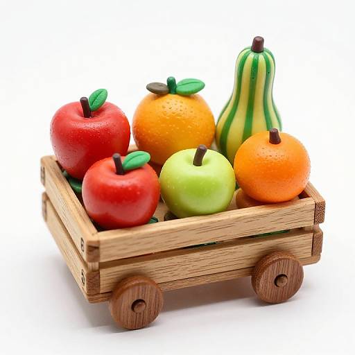 Colorful Miniature Wax Fruits Cart