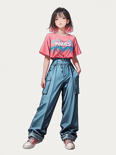 Young Woman in Casual Streetwear