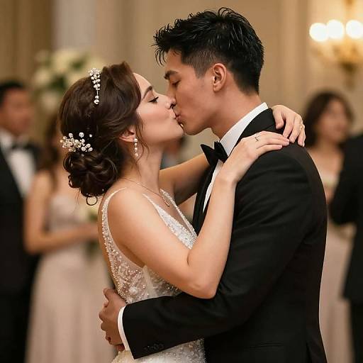 Timeless First Kiss Embrace