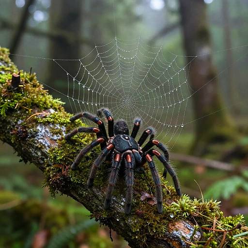 Hyper-Realistic Arachnid in Mystical Forest