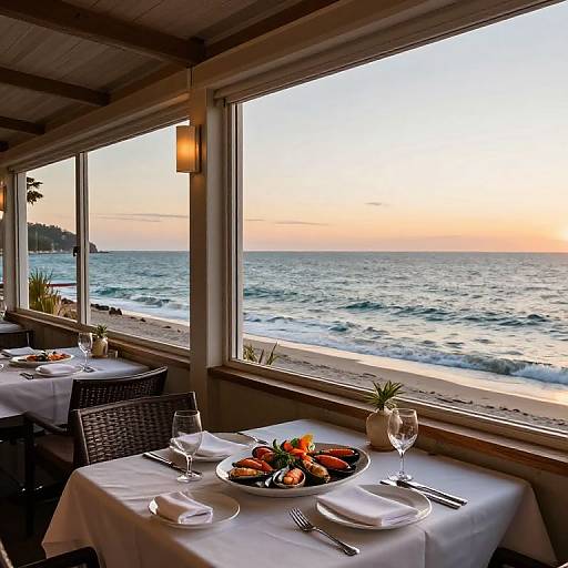 Seaside Sunset Dining with Seafood