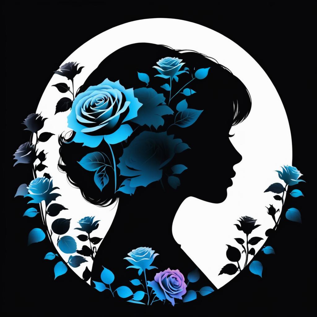 Elegant Double Exposure Silhouette of Woman