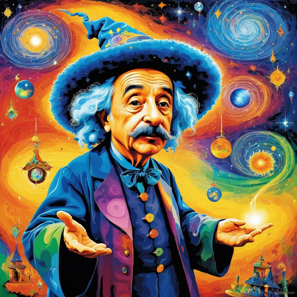 Einstein as a Colorful Wizard Portrait