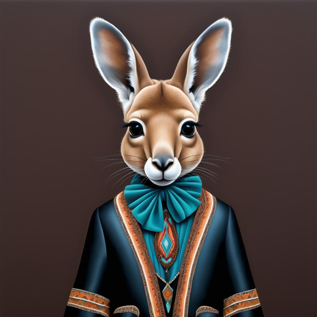 Bohemian Kangaroo in Dark Surrealism