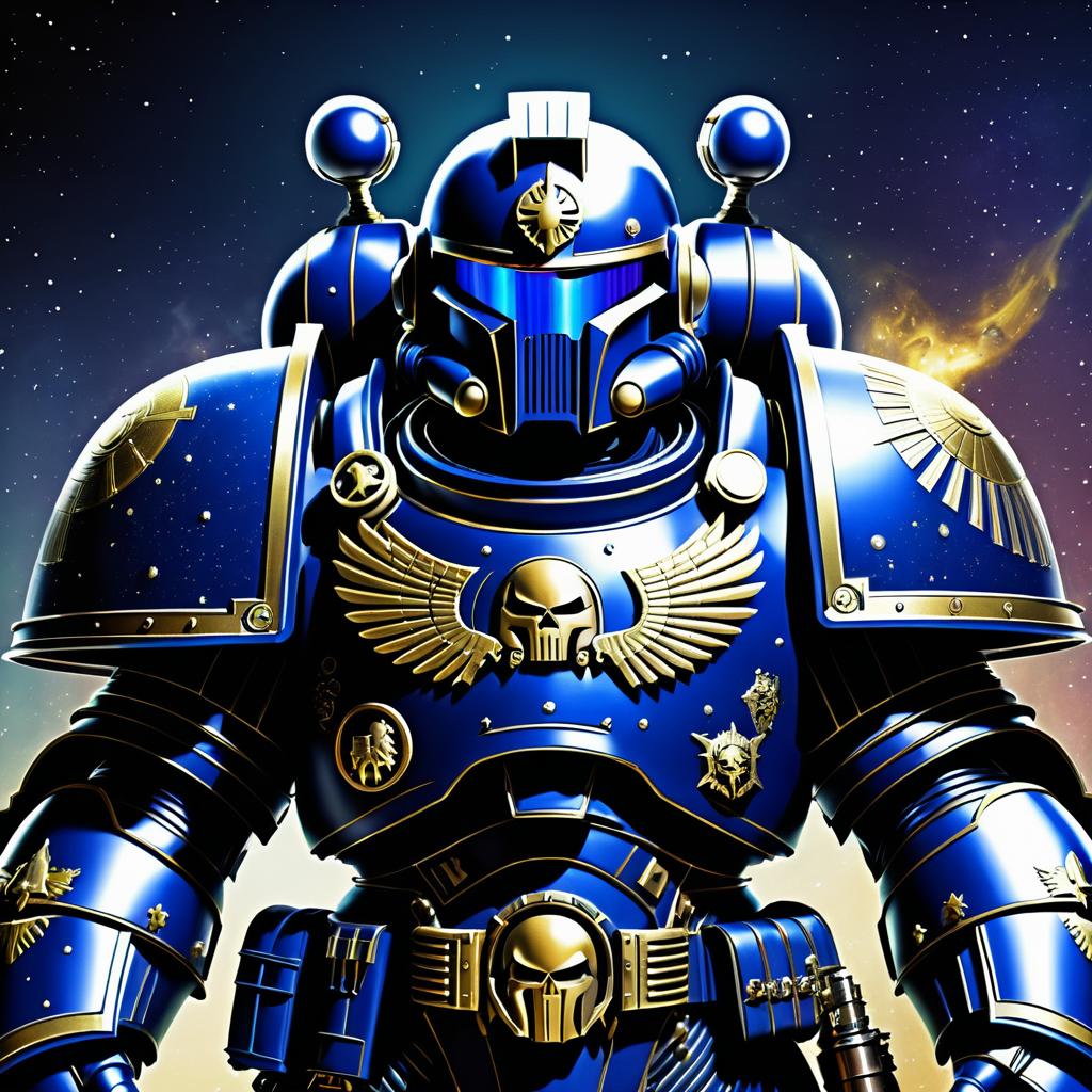 Vintage Sci-Fi Space Marine Portrait