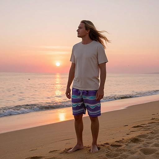 Serene Sunset on Golden Beach