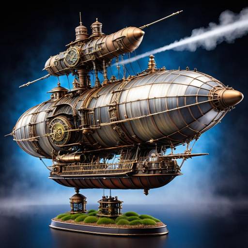 Detailed Steampunk Airship Model