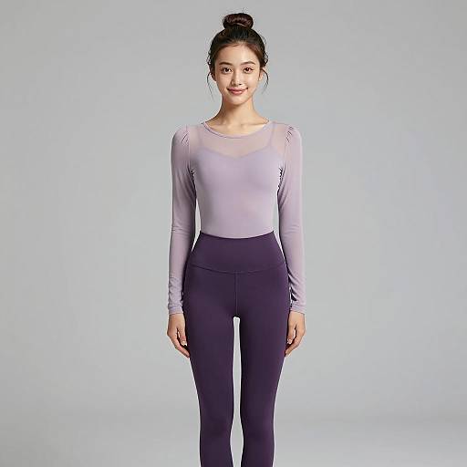 Young Woman in Purple Dancewear
