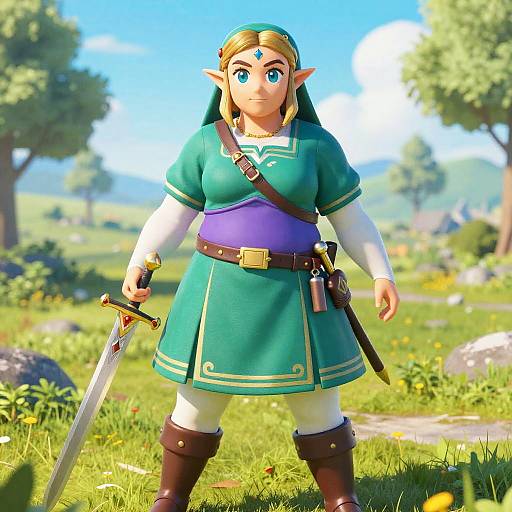 Plus Size Zelda in Green Dress