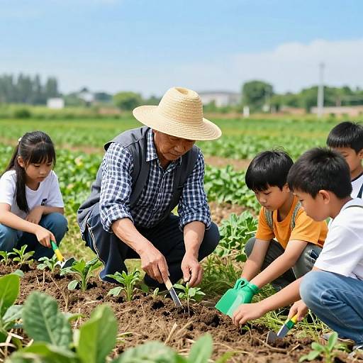 Sustainable Farming Teaching in Green Field